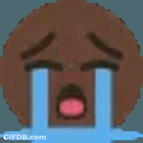 Sob Emoji Black Sticker GIF
