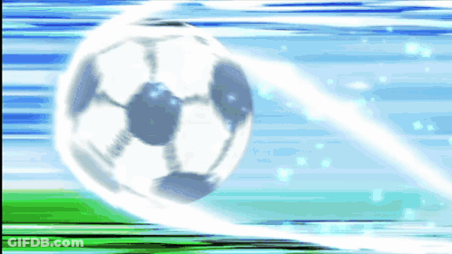 Soccer Ball Flying Through Blue Sky GIF