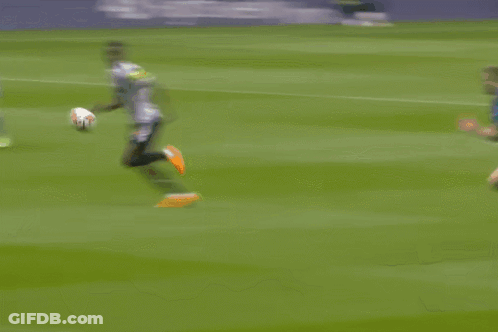 Soccer Ball Going Through Net Saying Forza GIF