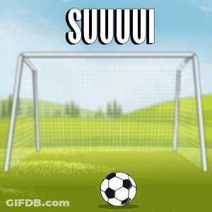 Soccer Ball In Front Of Goal With Suuui GIF
