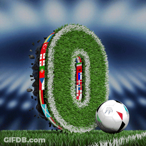 Soccer Ball Next To Grass Number 0 GIF