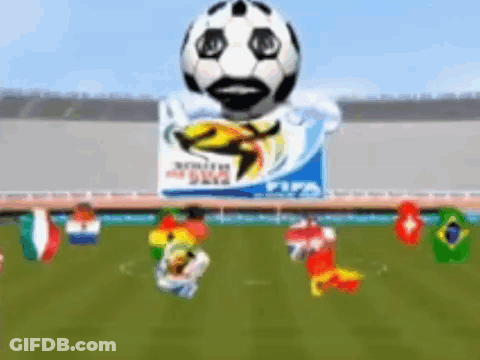 Soccer Ball With Beard On Soccer Field GIF