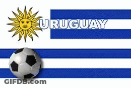 Soccer Ball With Blue And White Uruguay Flag GIF