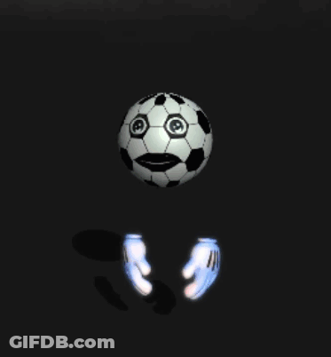 Soccer Ball With Face Kicked GIF