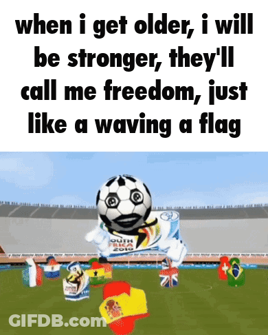 Soccer Ball With Face On Soccer Field GIF