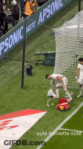 Soccer Field With Apsonic Moto Banner GIF