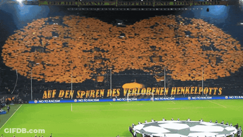 Soccer Field With Banner Auf Den Spuren Des Verlorenen Henkelpotts GIF