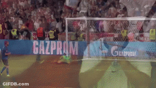 Soccer Field With Gazprom Banner GIF