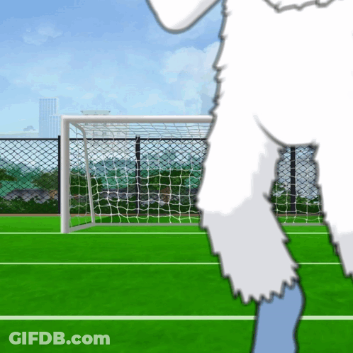 Soccer Field With Goal And Fence GIF