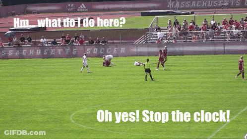 Soccer Field With Massachusetts Sign GIF