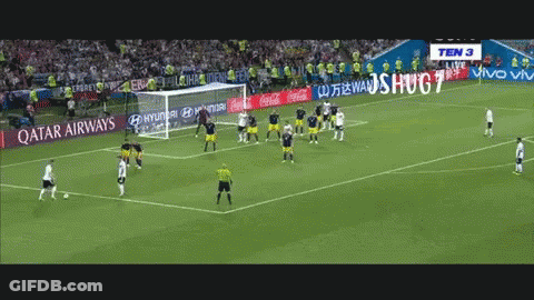 Soccer Field With Qatar Airways Ads GIF