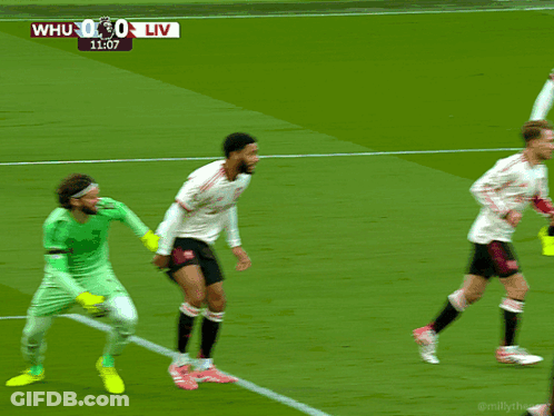 Soccer Game Between WHU And LIV GIF