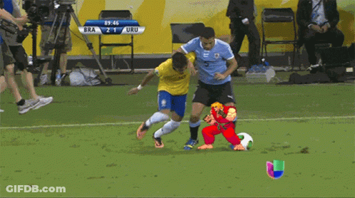 Soccer Game BRA Vs URU Score 21-21 GIF