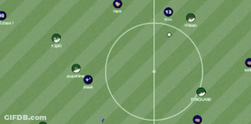 Soccer Game Green White Striped Field Players 13 And 2 GIF