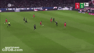 Soccer Game In Front Of Allianz Banner GIF