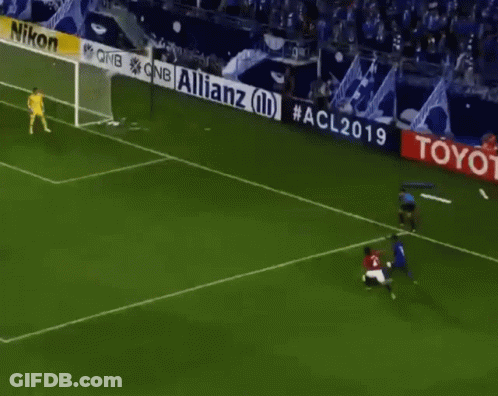 Soccer Game In Front Of Allianz Banner GIF