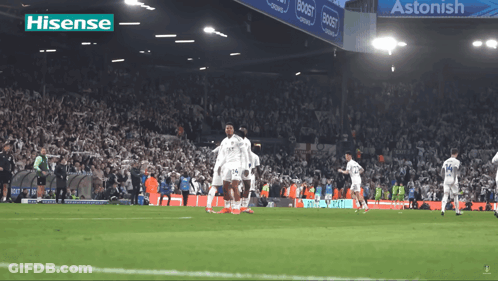 Soccer Game In Front Of Astonish Sign GIF