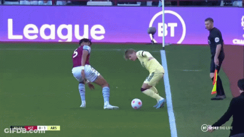 Soccer Game In Front Of BT Sign GIF