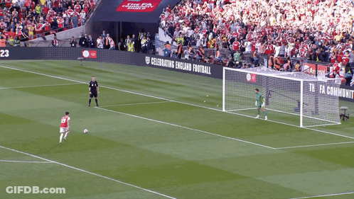Soccer Game In Front Of Celebrating England Football Sign GIF