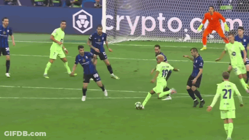 Soccer Game In Front Of Crypto.com Sign GIF