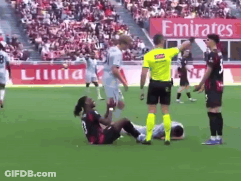 Soccer Game In Front Of Emirates Sign GIF
