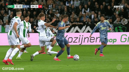 Soccer Game In Front Of ESPN2 Live Sign GIF