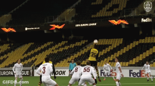 Soccer Game In Front Of FedEx Ad GIF