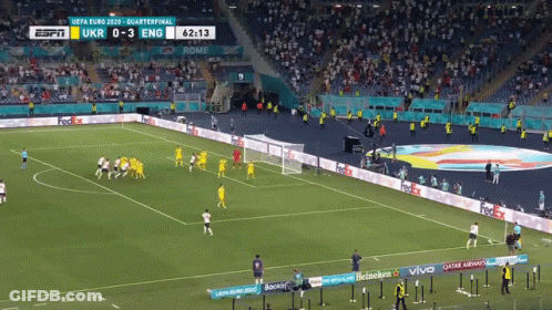 Soccer Game In Front Of Large Crowd GIF