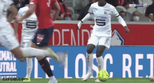 Soccer Game In Front Of LOSC RE1 Sign GIF