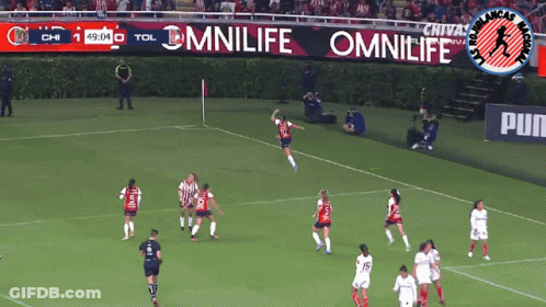 Soccer Game In Front Of Omnilife Sign GIF