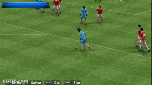 Soccer Game In Front Of Replay Banner GIF