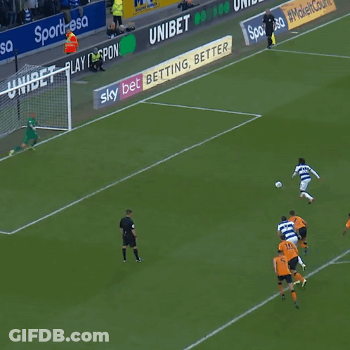 Soccer Game In Front Of Sky Bet Banner GIF