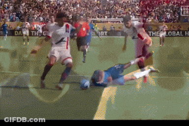 Soccer Game In Front Of The Global Banner GIF