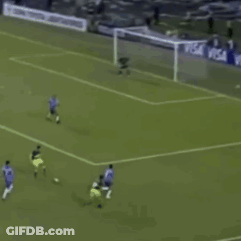 Soccer Game In Front Of Visa Sign GIF