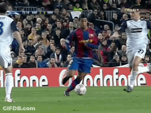 Soccer Game In Front Of Vodafone Banner GIF