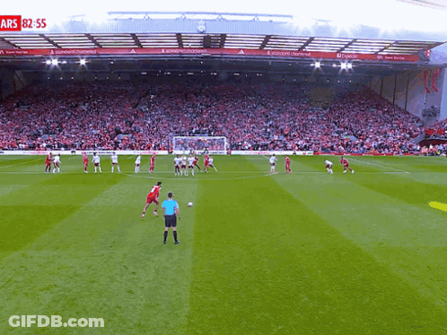 Soccer Game In Stadium Says Ars 82-55 GIF