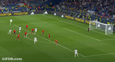 Soccer Game In Stadium With Adidas Sign GIF