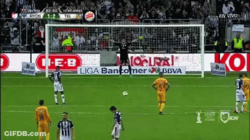 Soccer Game In Stadium With Ads GIF