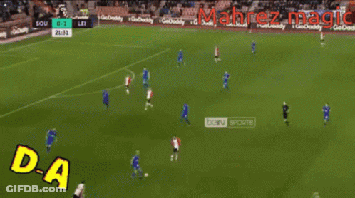Soccer Game In Stadium With Bein Sports Banner GIF