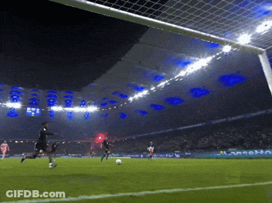 Soccer Game In Stadium With Blue Light GIF
