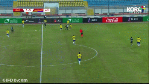 Soccer Game In Stadium With Coca Cola Ads GIF