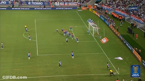Soccer Game In Stadium With E Nosso Banner GIF