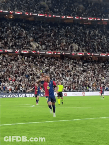 Soccer Game In Stadium With Ercopa De Esp Sign GIF