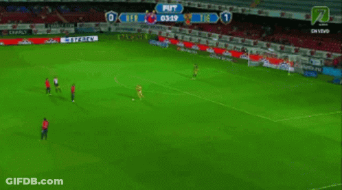 Soccer Game In Stadium With Fut Scoreboard GIF