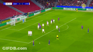 Soccer Game In Stadium With Heineken Ads GIF
