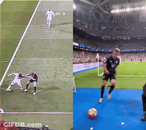Soccer Game In Stadium With Oppo Ad GIF