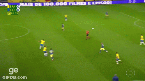 Soccer Game In Stadium With Pixbet And Colonia Ads GIF