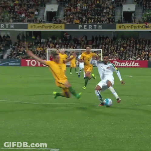 Soccer Game In Stadium With Toyota And Makita Ads GIF