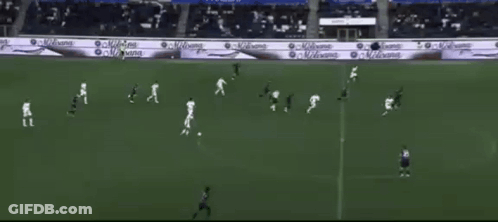 Soccer Game In Stadium With Vinci Per Me Banner GIF