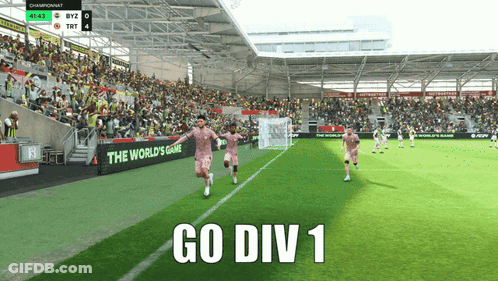 Soccer Game In Stadium With World's Game Banner GIF